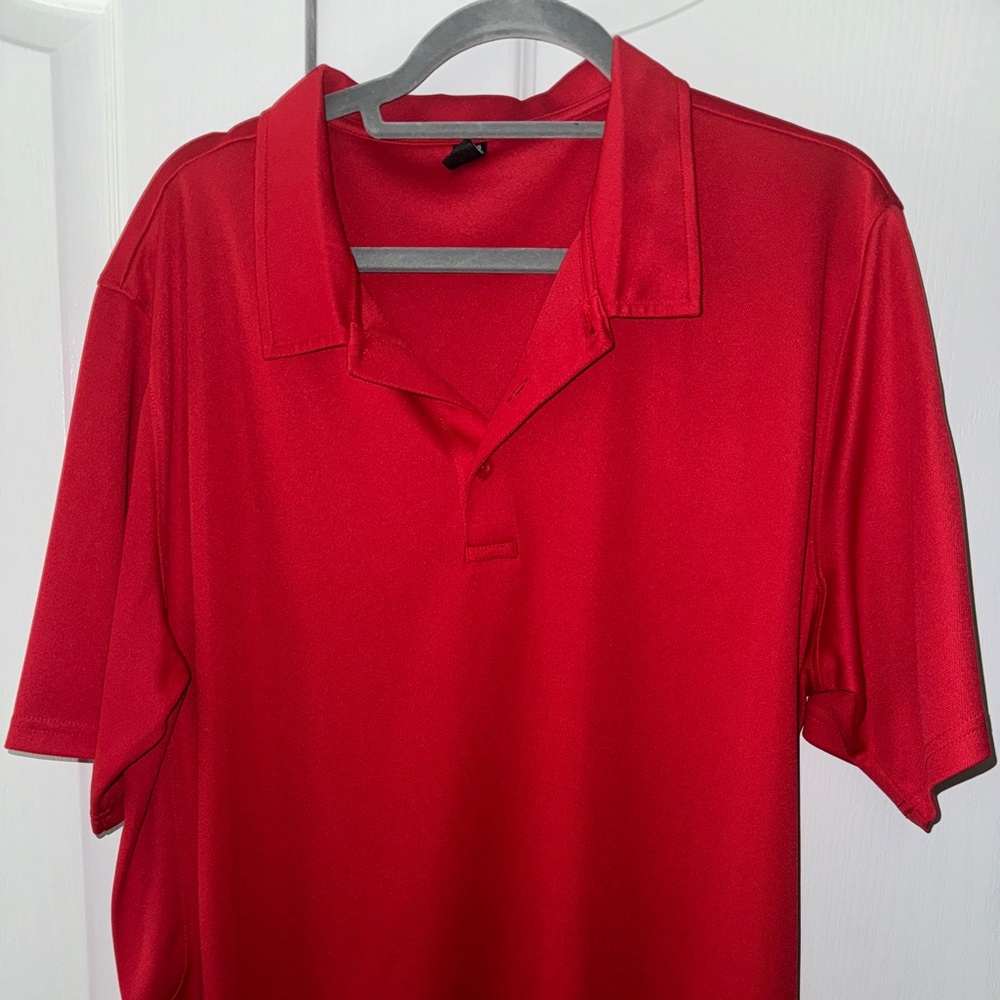 Red Men’s Polo Shirt Quick Dry Performance Short Sleeve Tactical Shirts